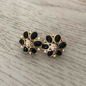 Jcrew black and gold stud earrings